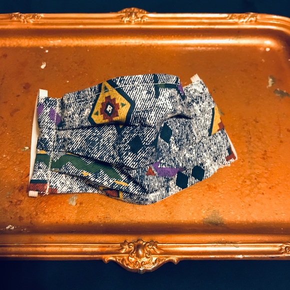 Aztec Jean Print Reusable Face Mask - Picture 1 of 7